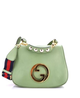 Medium Web Blondie Shoulder Flap Bag Leather