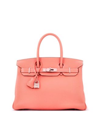 Pre-Owned Hermes Birkin 30 Handbag Pink Clemence with Palladium Hardware