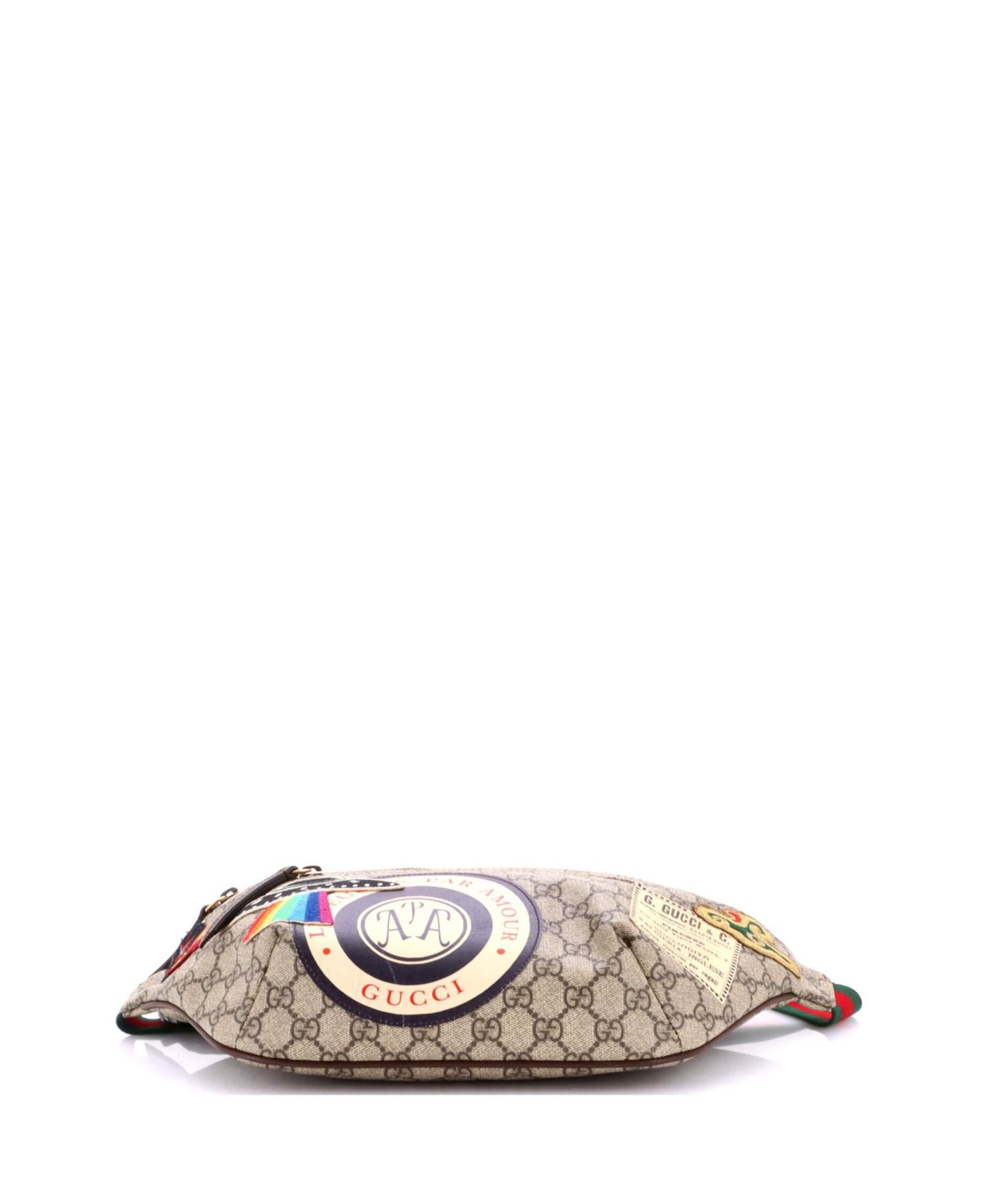 Courrier Zip Belt Bag GG Coated Canvas with Applique