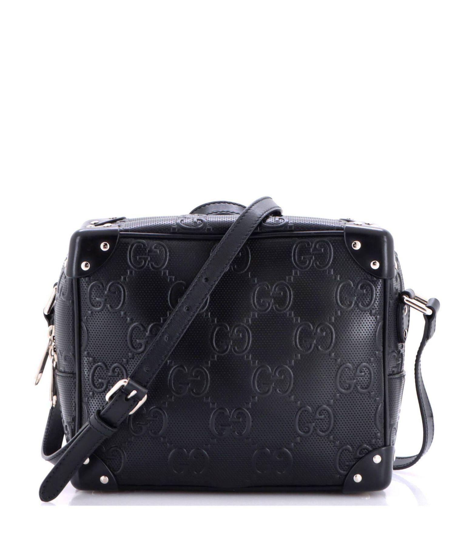 Square Shoulder Bag GG Embossed Perforated Leather