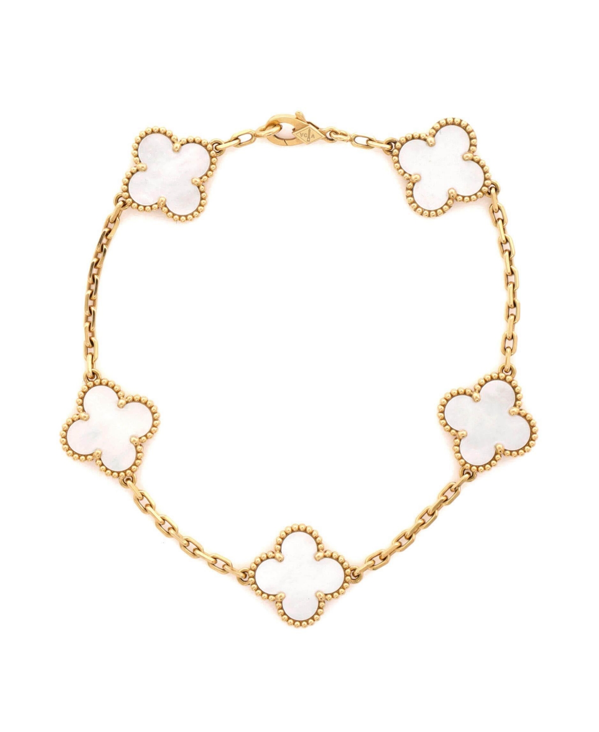 Pre-Owned Van Cleef and Arpels Vintage Alhambra 5 Motifs Bracelet - 18k yellow gold