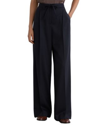 Women's Solene Wool-Blend Pleated Wide-Leg Trousers