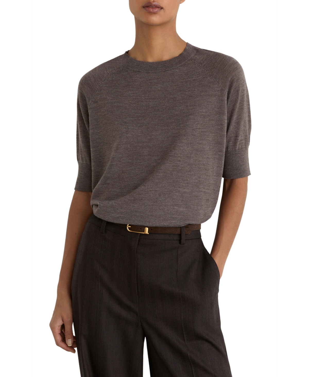 Reiss Women's Suzzie Merino Wool Crew-Neck T-Shirt