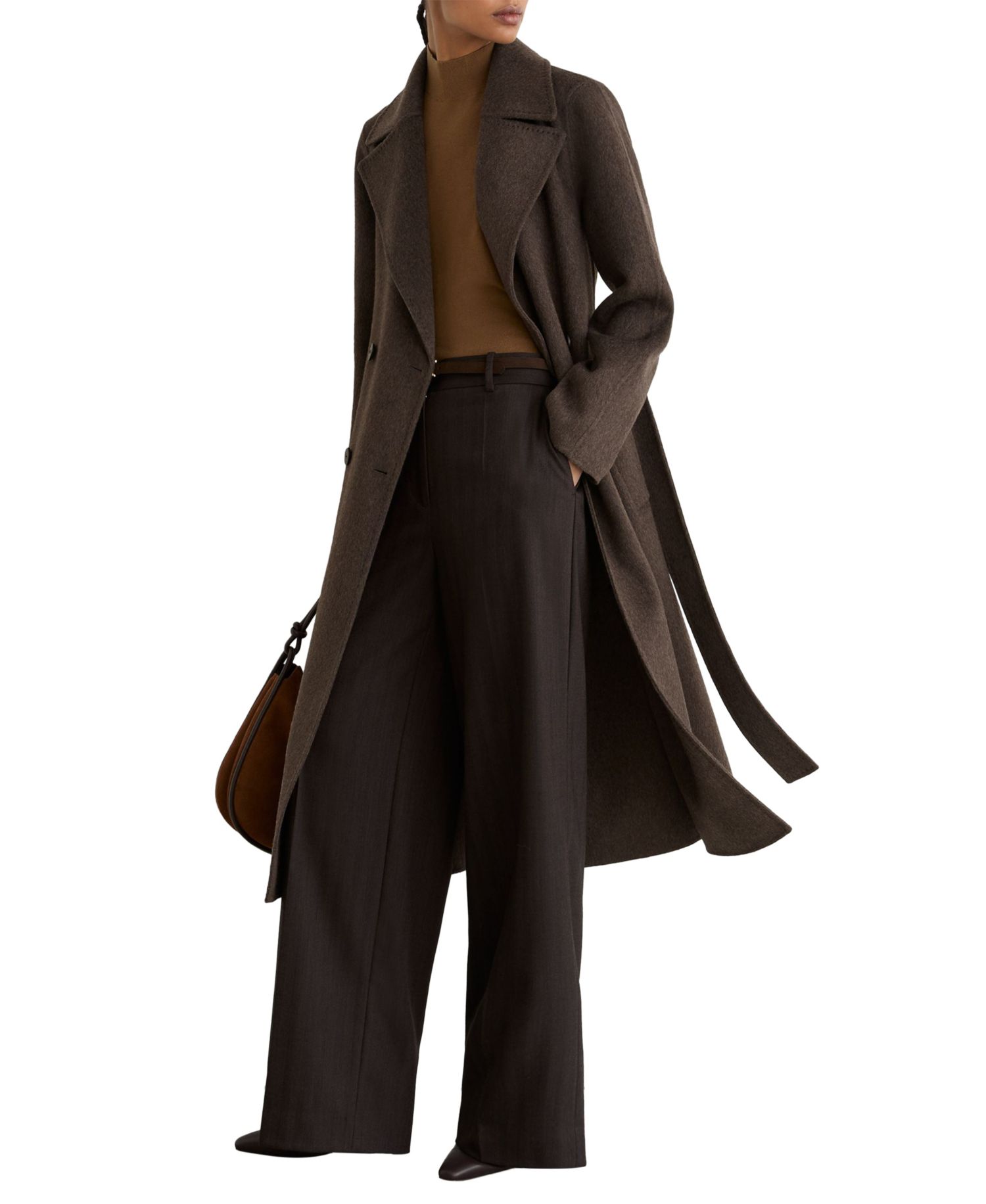 Petite Rene Double-Breasted Wool-Blend Coat