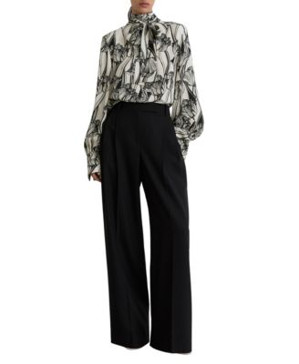 Women's Kennedy Floral-Print Balloon-Sleeve Tie-Neck Blouse