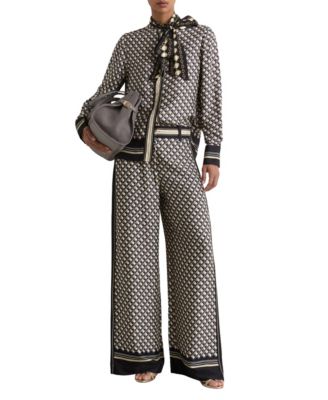 Women's Carmine Scarf-Print Wide-Leg Trousers