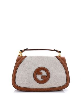Medium Blondie NM Top Handle Bag Canvas with Leather
