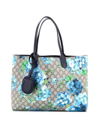 Medium Reversible Tote Blooms GG Print Leather