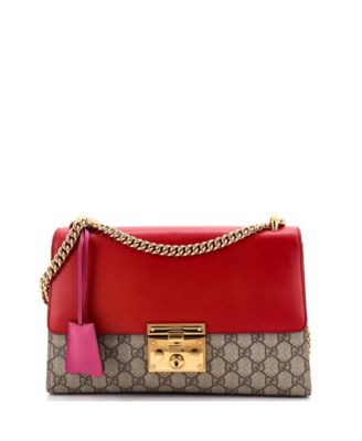 Medium Padlock Shoulder Bag GG Coated Canvas and Leather