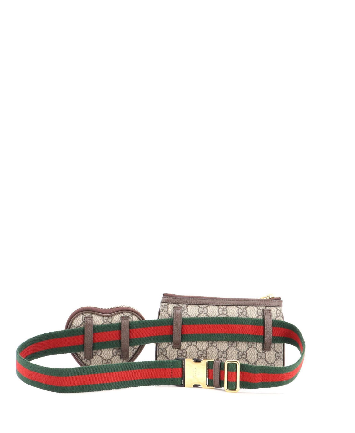 Ophidia Heart Utility Double Belt Bag GG Coated Canvas