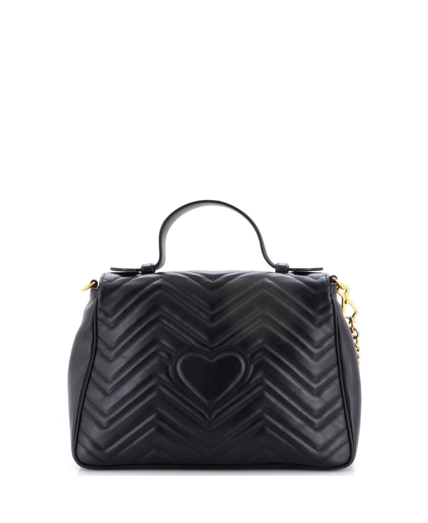 Medium GG Marmont Top Handle Flap Bag Matelasse Leather