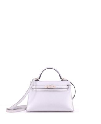 Pre-Owned Hermes Kelly 20 Handbag Metallic Chevre Chamkilight with Palladium Hardware