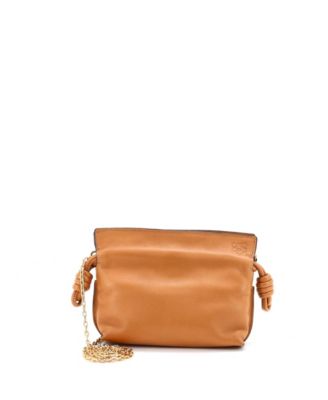 Nano Flamenco Knot Chain Clutch Leather