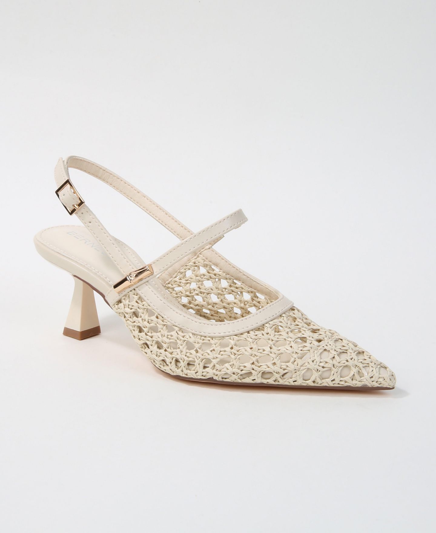 Женские туфли BERNESS Calloway Woven Slingback Heels, цвет: Бежевый — фото 1