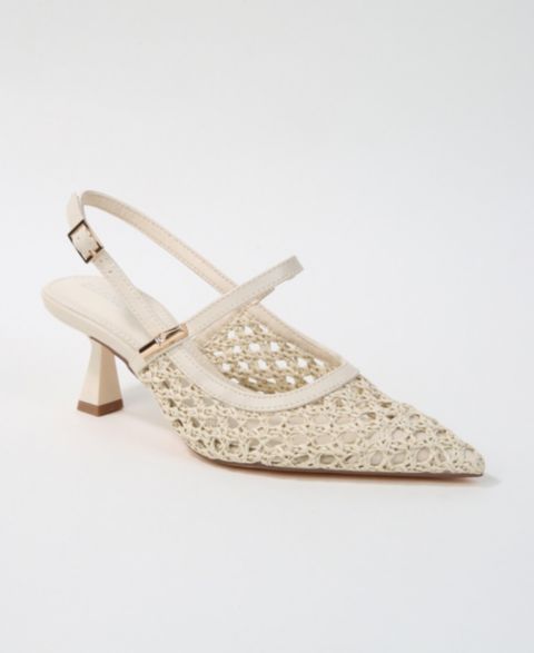 Женские туфли BERNESS Calloway Woven Slingback Heels, цвет: Бежевый