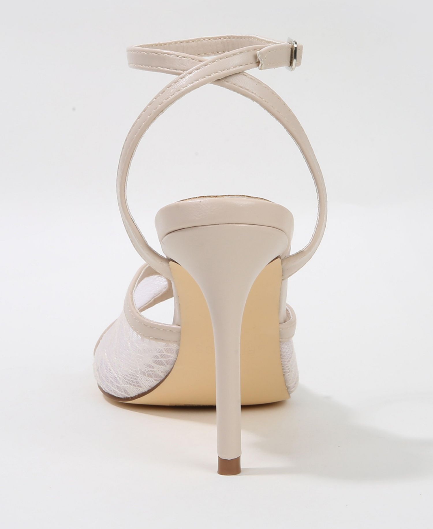 Julie Pearl Embellished Lace Stiletto Heel Sandals