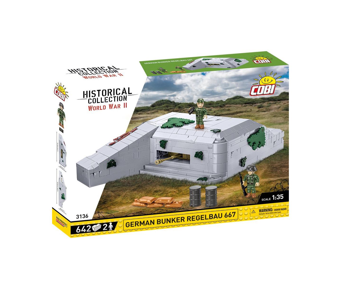 Детский конструктор COBI Wwii Regelbau 667 German Bunker 642-Piece Building Set, Ages 9+ — фото 2