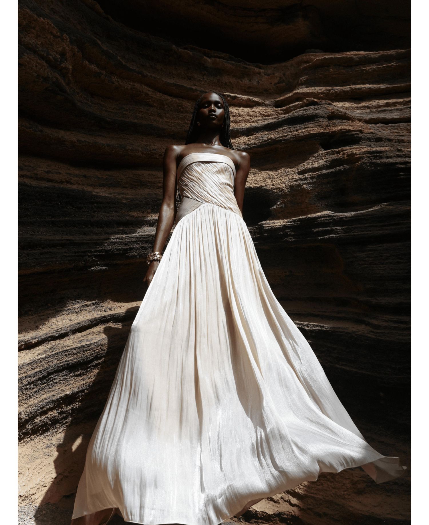Women's Olivine Strapless Maxi Crystal Organza Dress