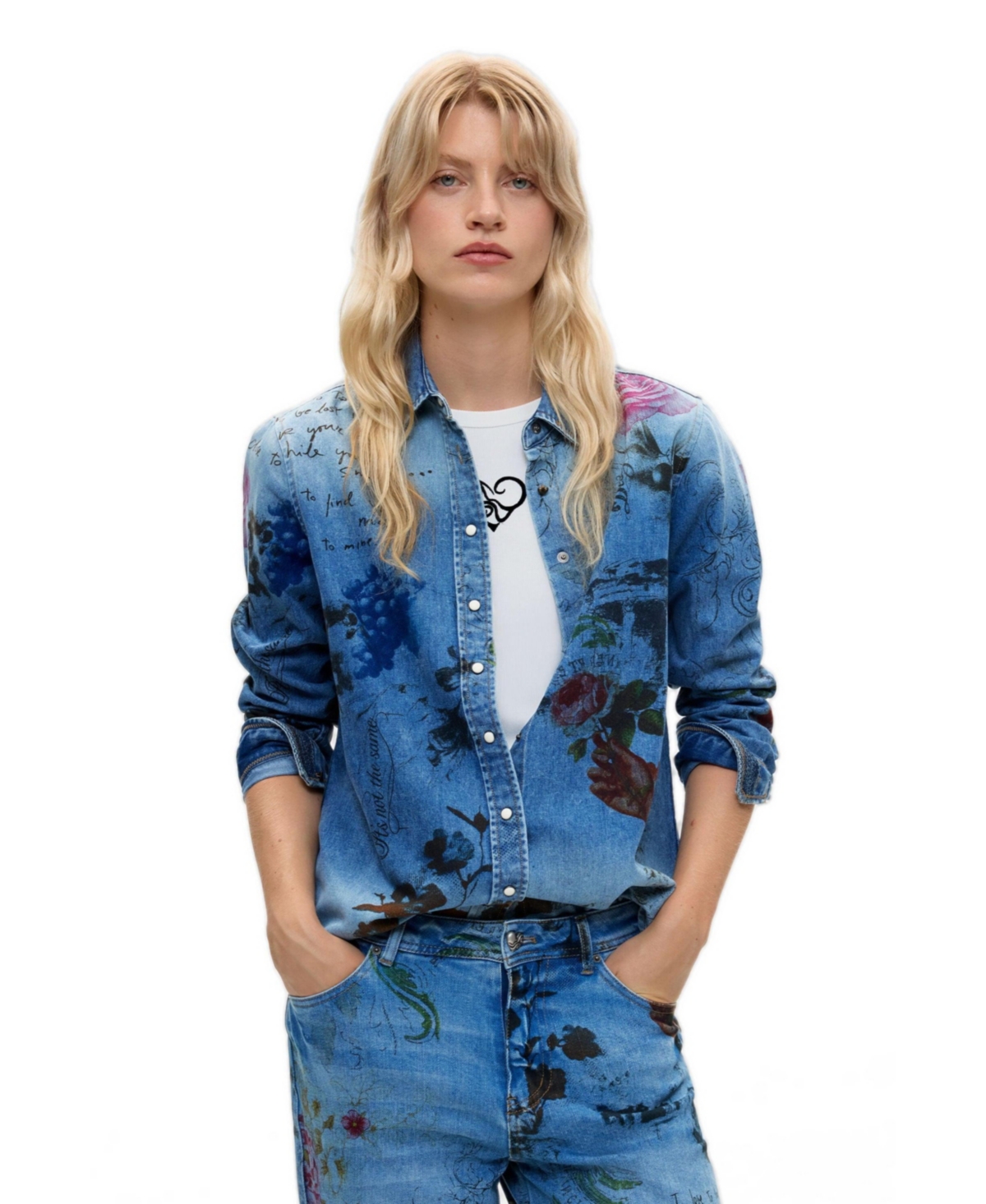 Desigual Women's Printed Straight Jeans