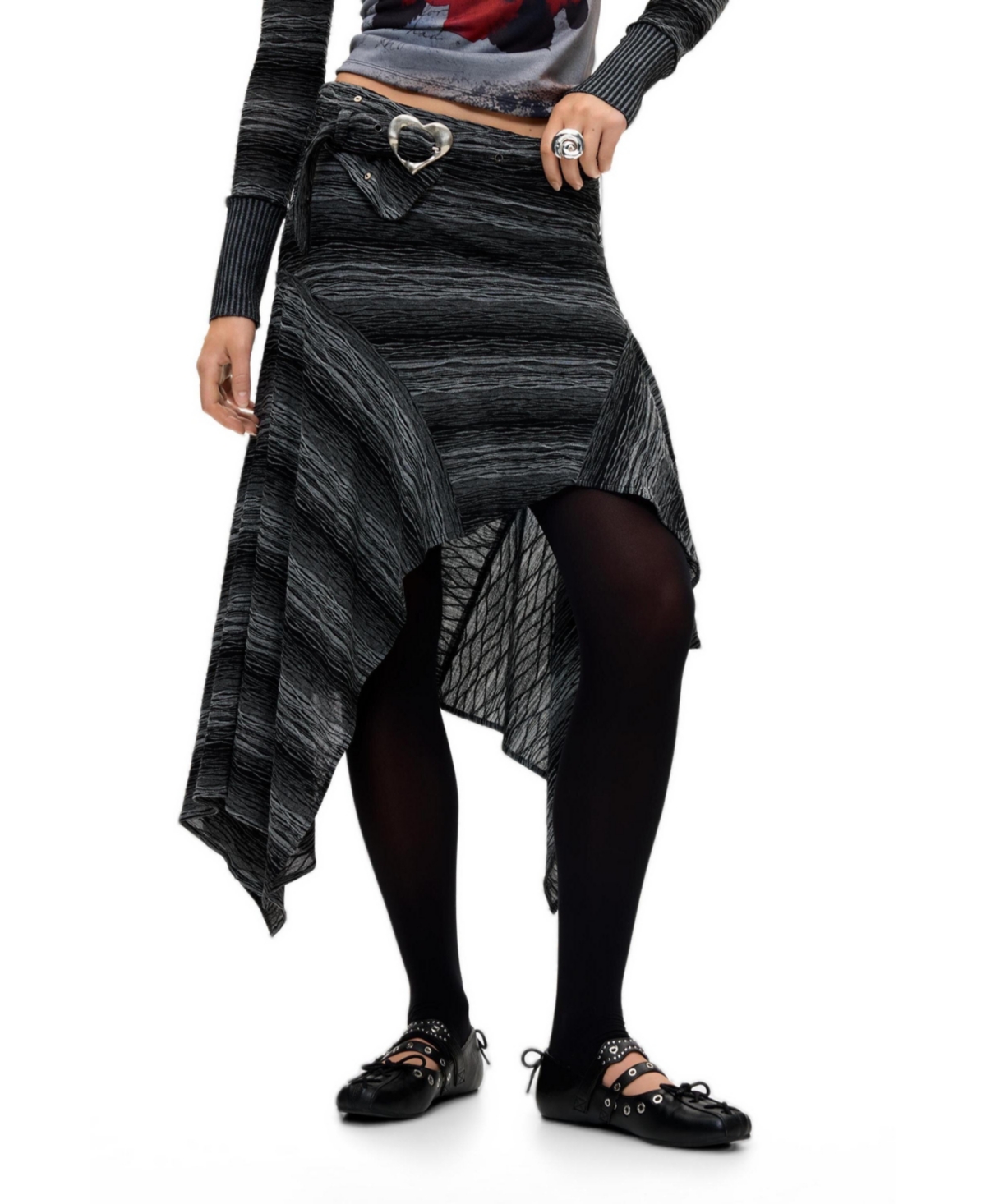 Desigual Women's Asymmetric Knit Skirt