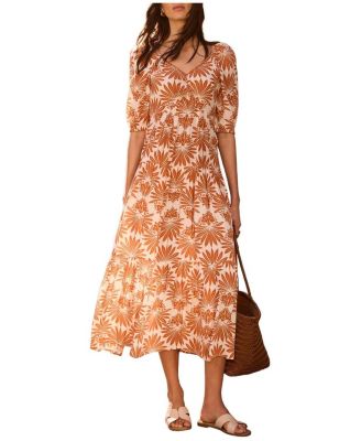 Women's Floral A-Line Midi Dress