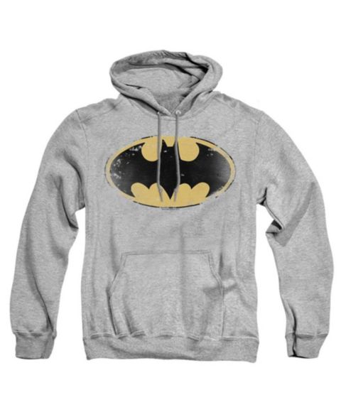 Мужское худи Batman Distressed Shield Kangaroo Pocket Pull-Over, цвет: Меланжевый