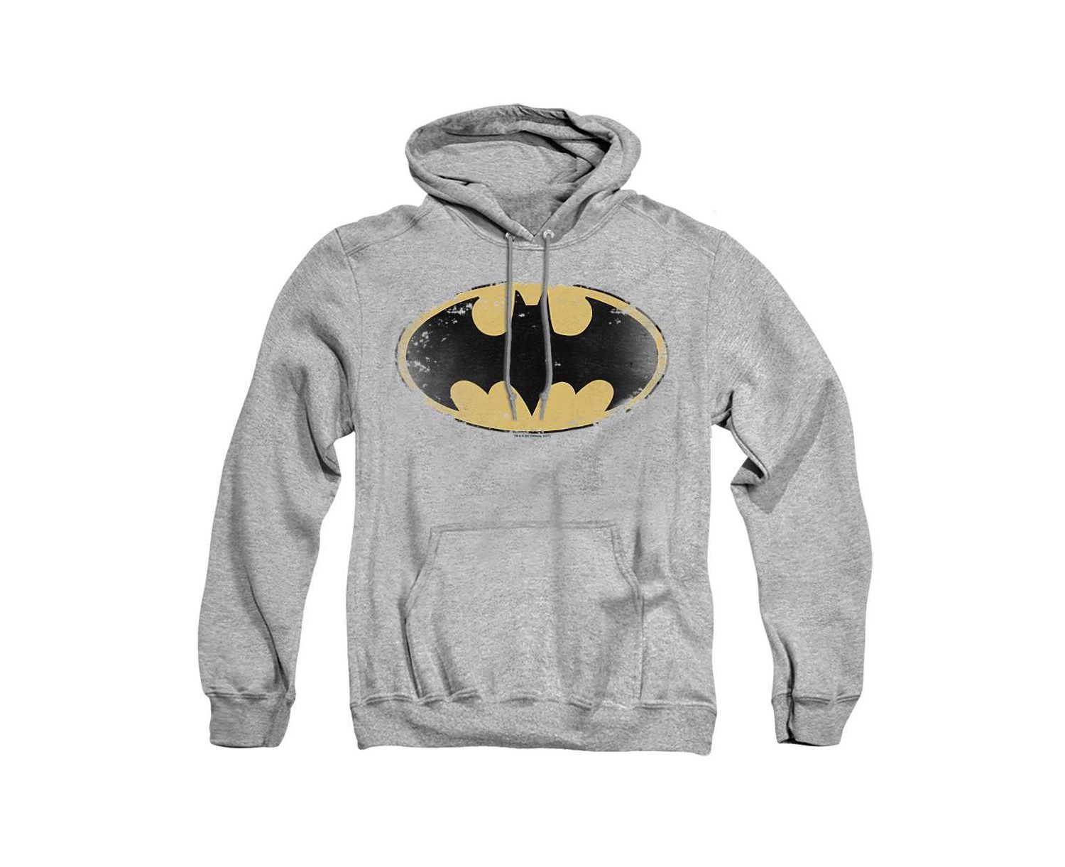 Men's Distressed Shield Kangaroo Pocket Pull-Over Hoodie