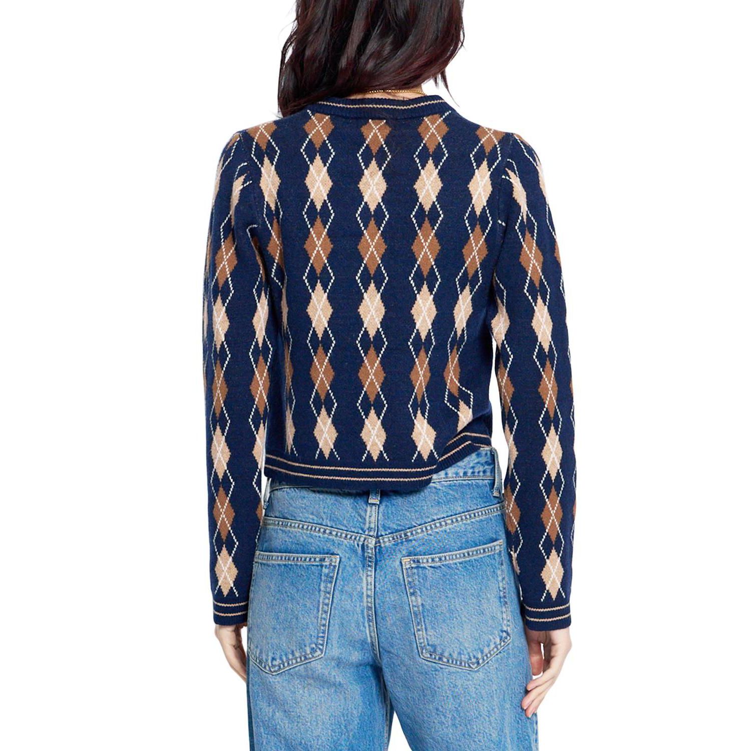 Women's Astrid Argyle Crewneck Long-Sleeve Cardigan
