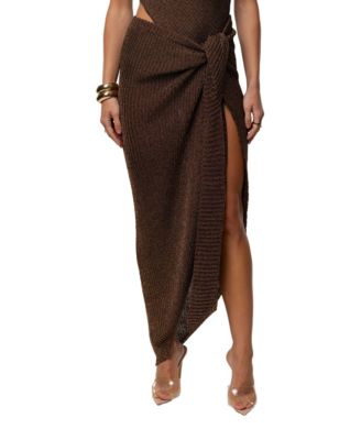 Women's Hazel Metallic Wrap High-Waisted Skirt