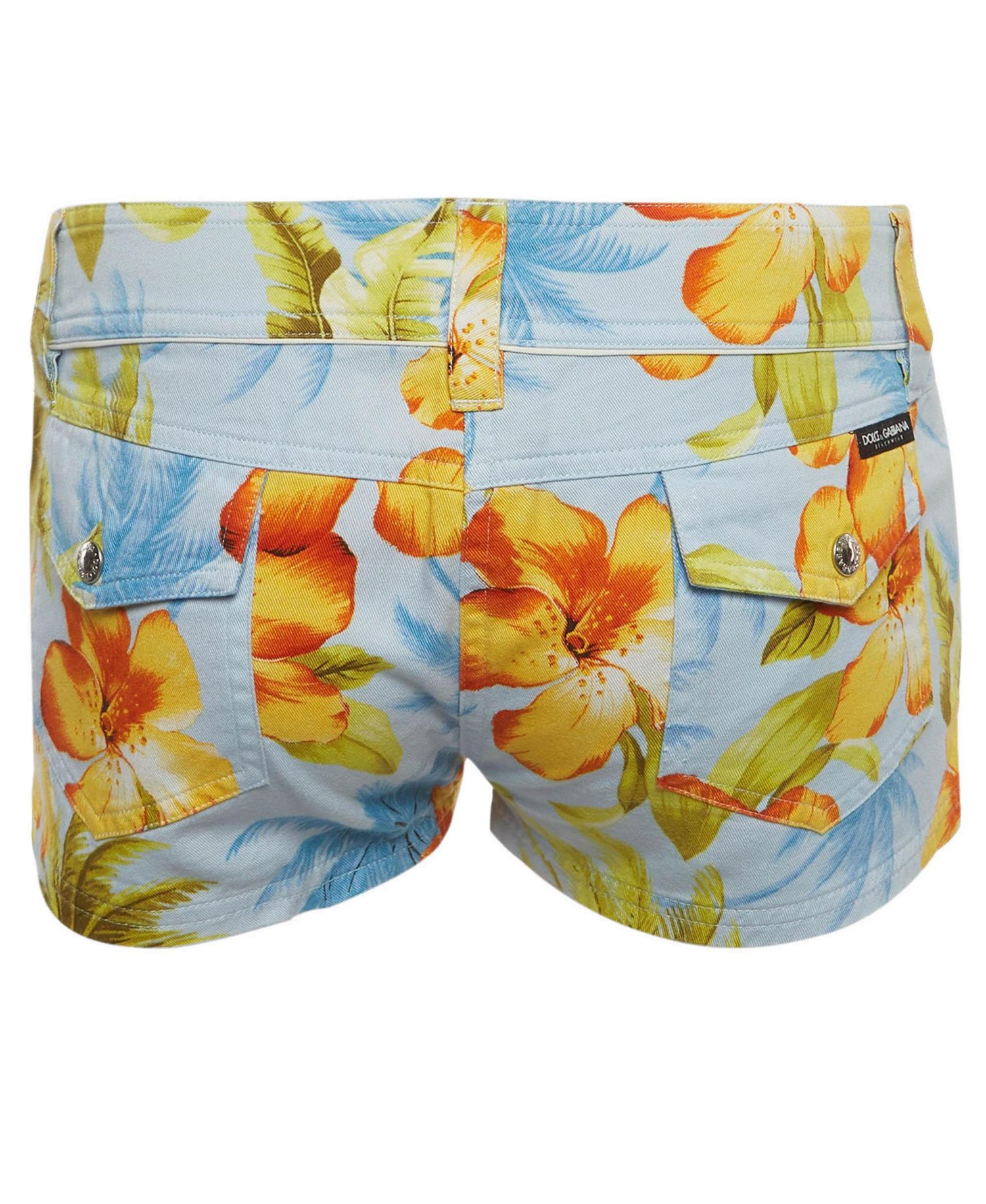 Dolce & Gabbana Women's Floral-Print Mid-Rise Denim Shorts, 7" Inseam