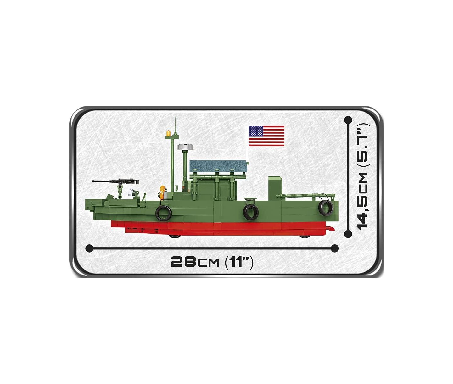 Детский конструктор COBI Historical Collection Patrol Boat, River MK II 1:35 Scale 615-Piece Building Set, Ages 8+ — фото 3