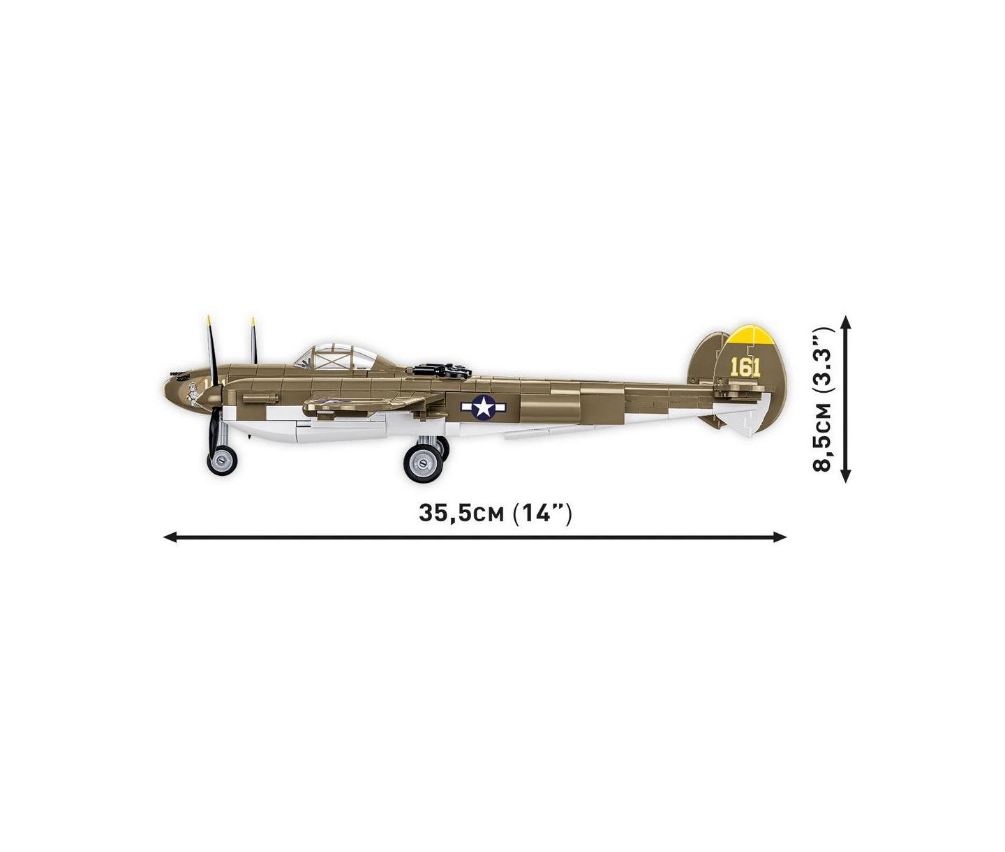 Детский конструктор COBI Lockheed P-38H Lightning Aircraft with Moving Parts 650-Piece Building Set, Ages 8+, цвет: Open Miscellaneous — фото 5