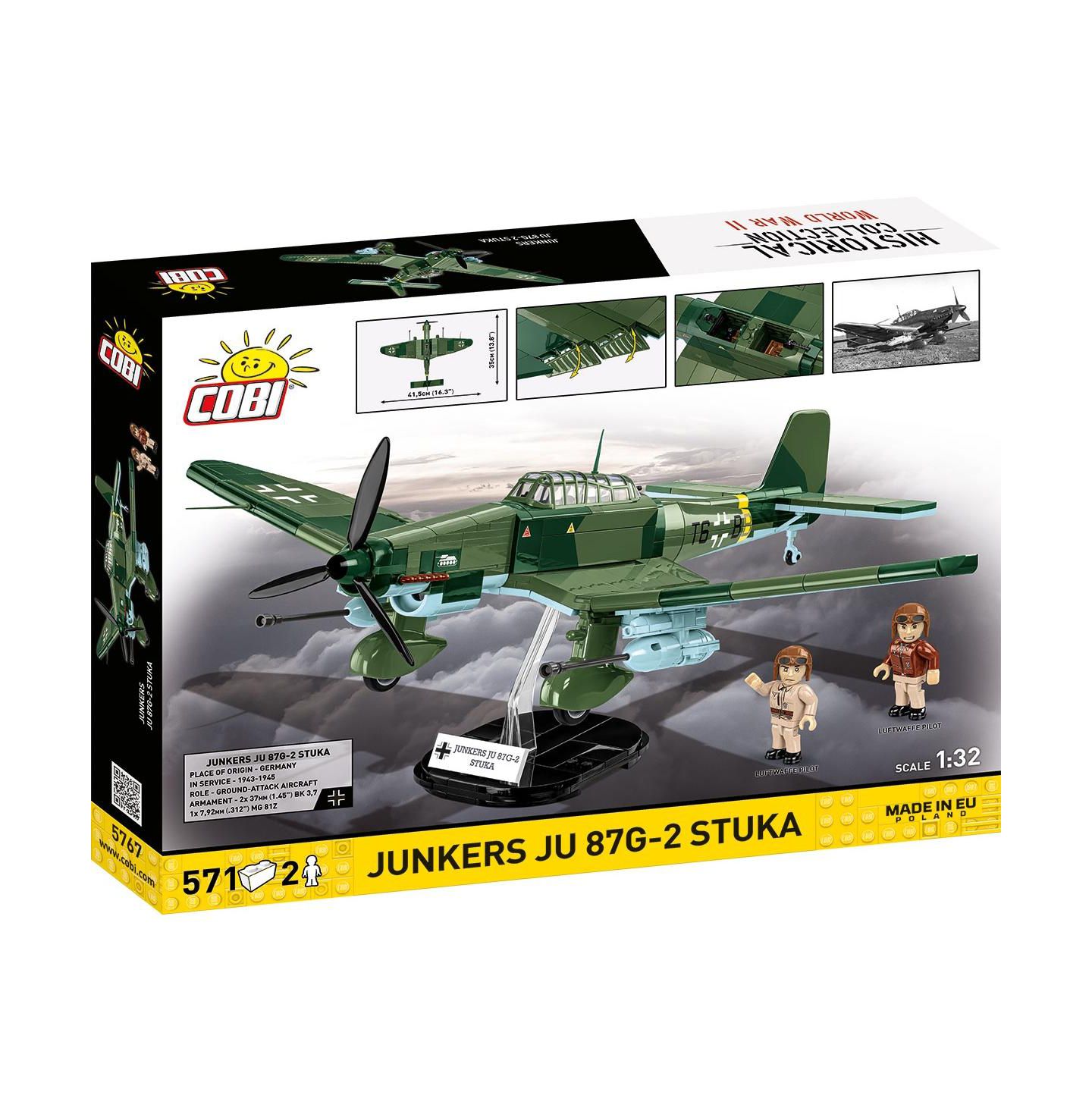 Детский конструктор COBI Historical Collection Wwii Junkers Ju 87 G-2 Stuka 571-Piece Building Set, Ages 9+ — фото 8