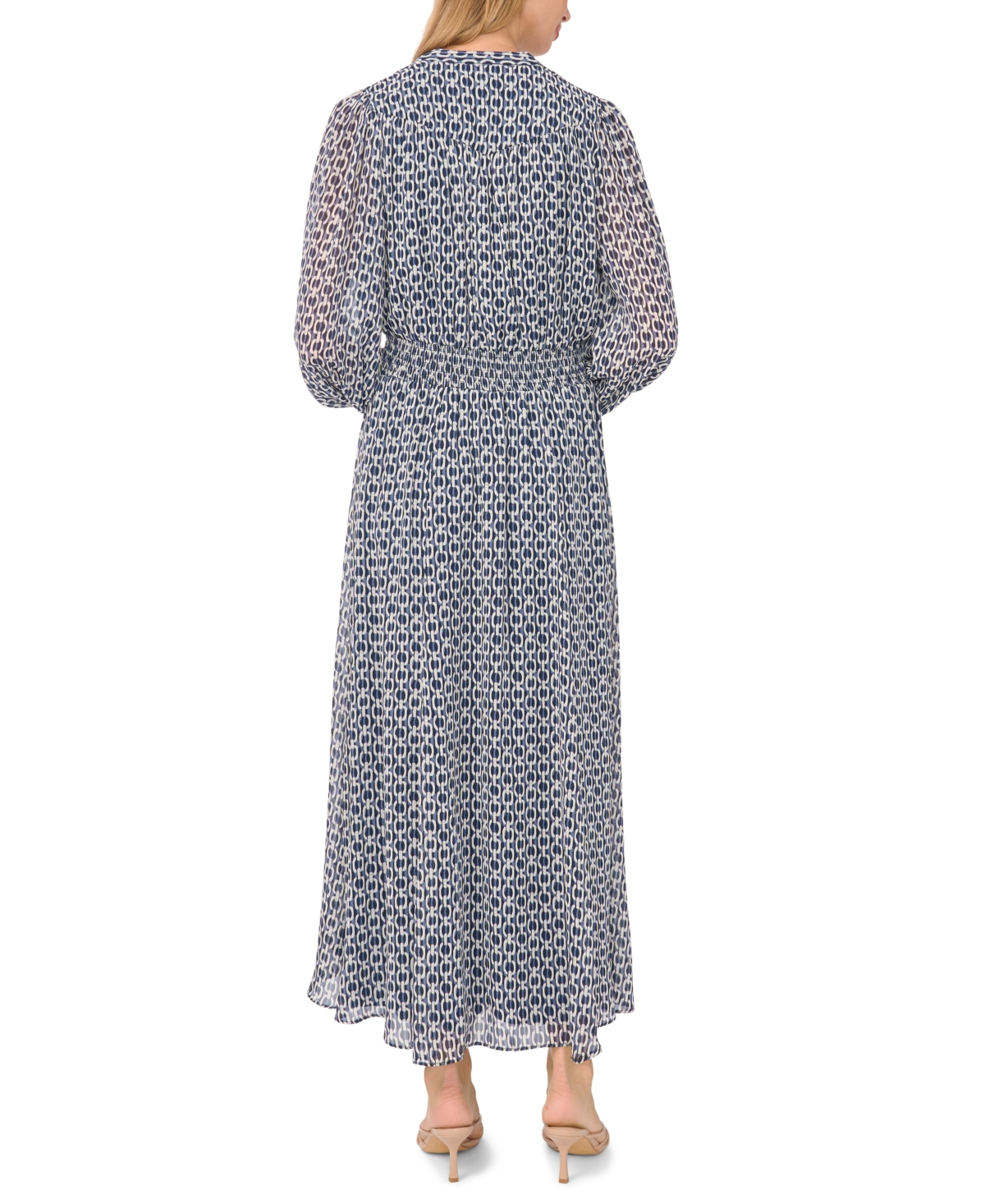 Sam & Jess Women's Long-Sleeve Smocked-Waist Tiered Dress