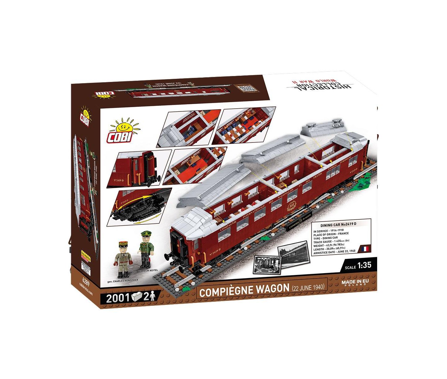 Детский конструктор COBI Historical Collection Wwii Compiegne Wagon 2001-Piece 1:35 Scale Building Set, Ages 11+ — фото 2