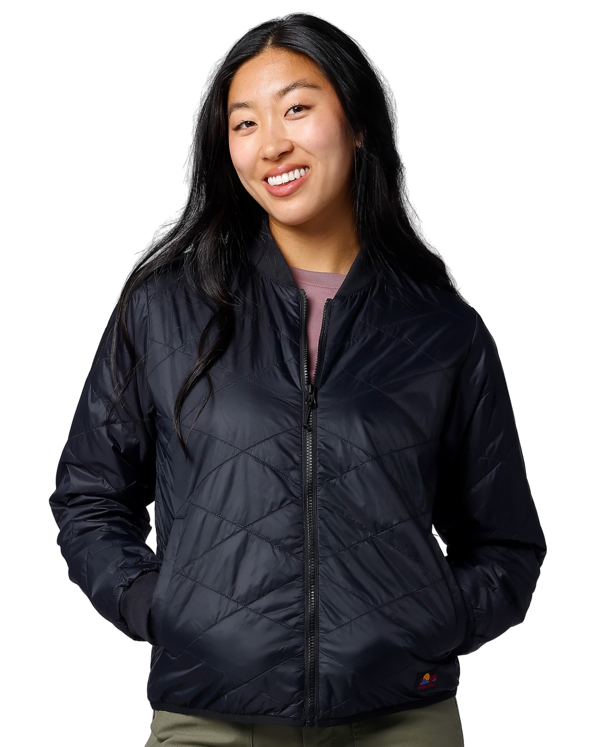 Marmot Women's Onward Lightweight Quilted-insulated Bomber Jacket In Black