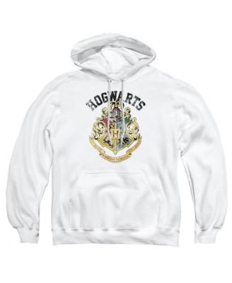 Men's Distressed-Graphic Hogwarts Crest Classic-Fit Pullover Hoodie