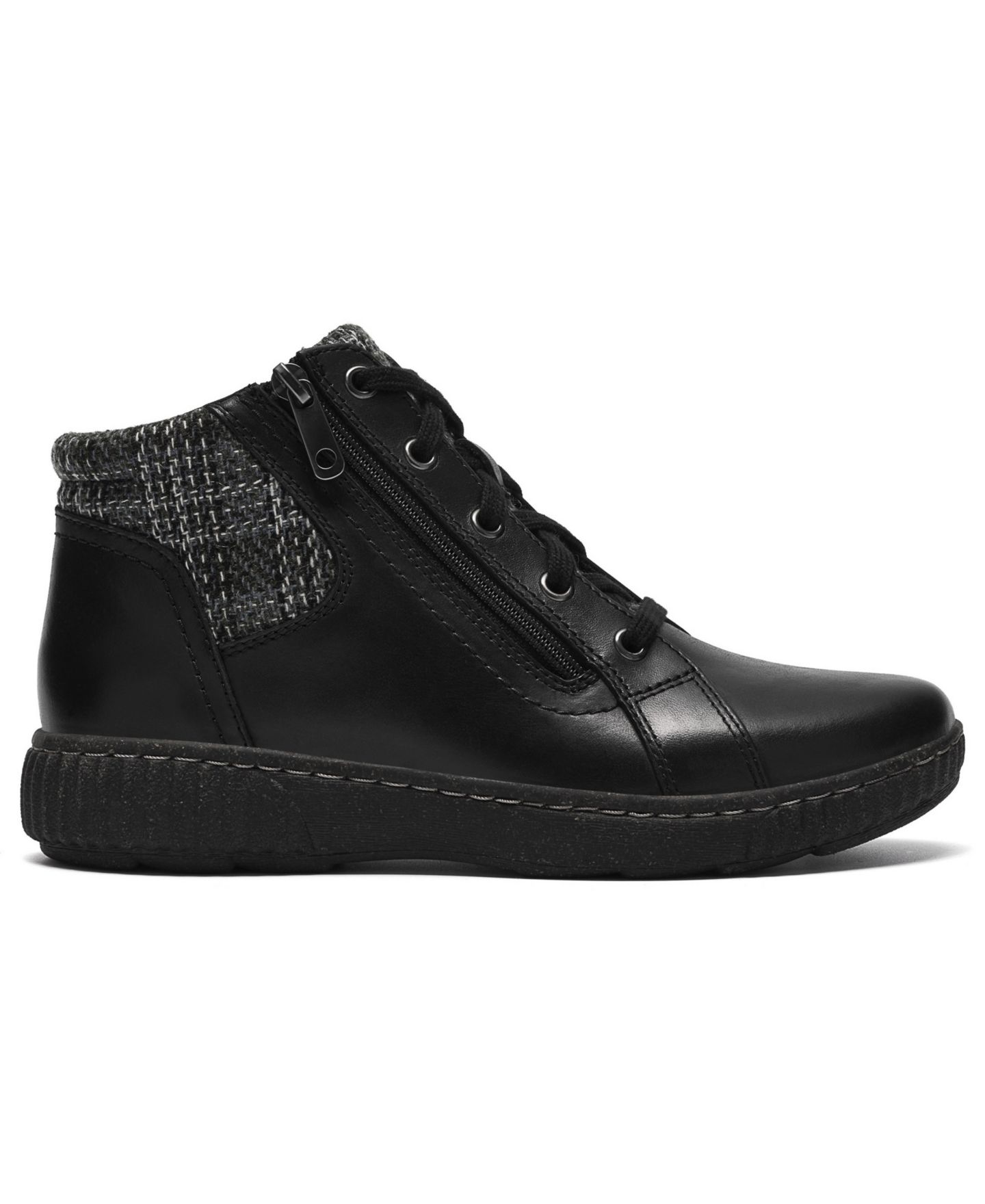 Женские ботинки Clarks Caroline Fiana Round Toe Booties, цвет: Чёрный кожаный — фото 2