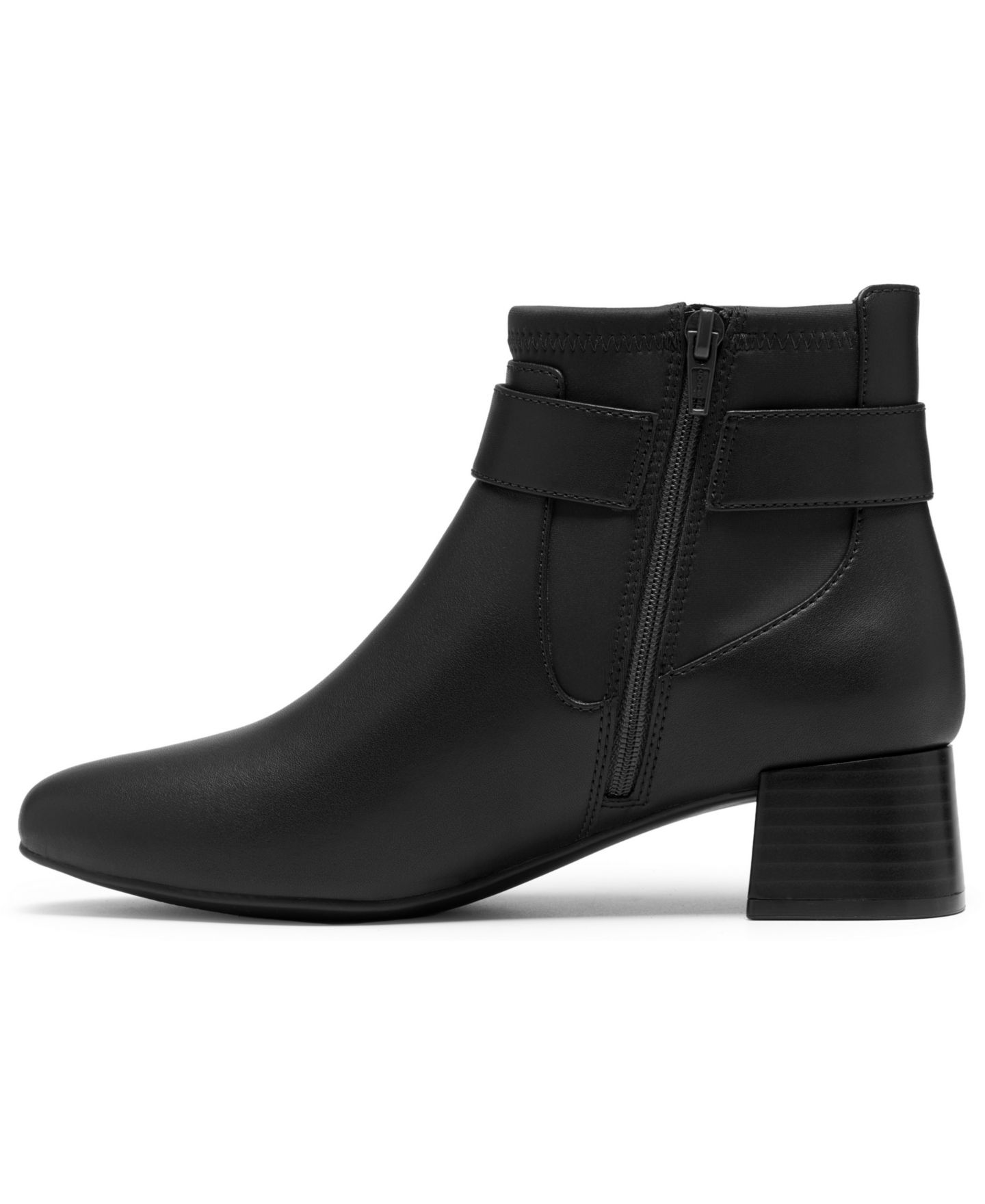 Женские ботинки Clarks Iridessa Clara Round Toe Booties, цвет: Чёрный кожаный — фото 6