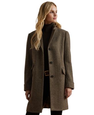 Petite Single-Breasted Wool-Blend Walker Coat