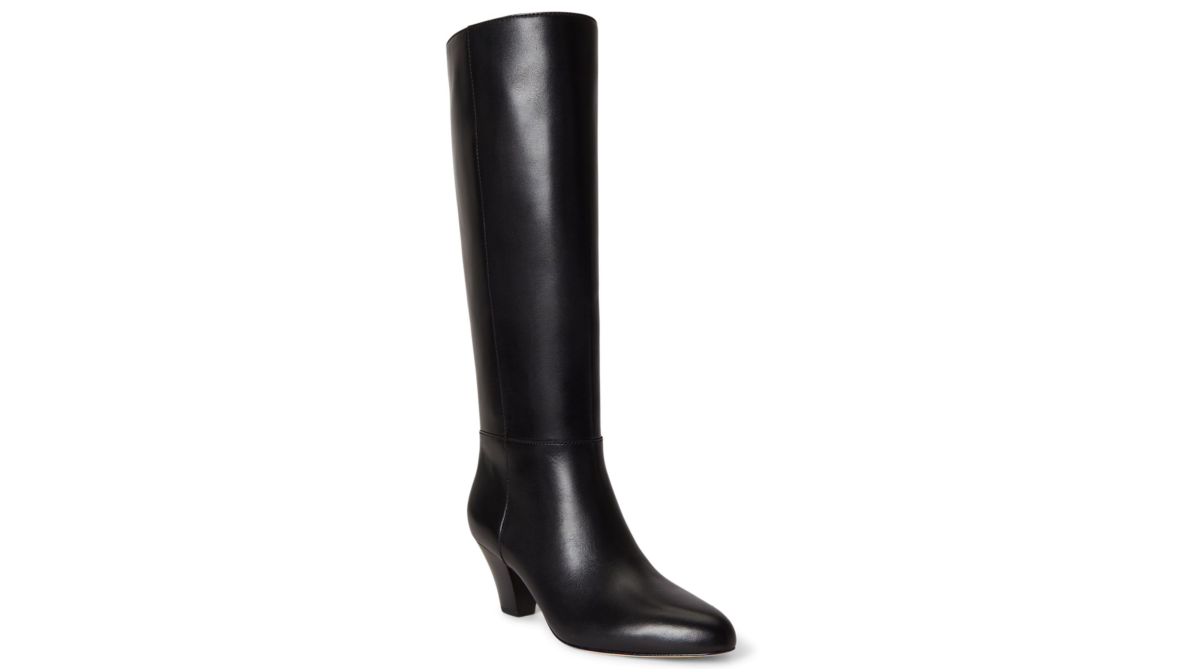 Lauren Ralph Lauren Womens Emersyn Zipper Tall Boots Regular Wide Calf