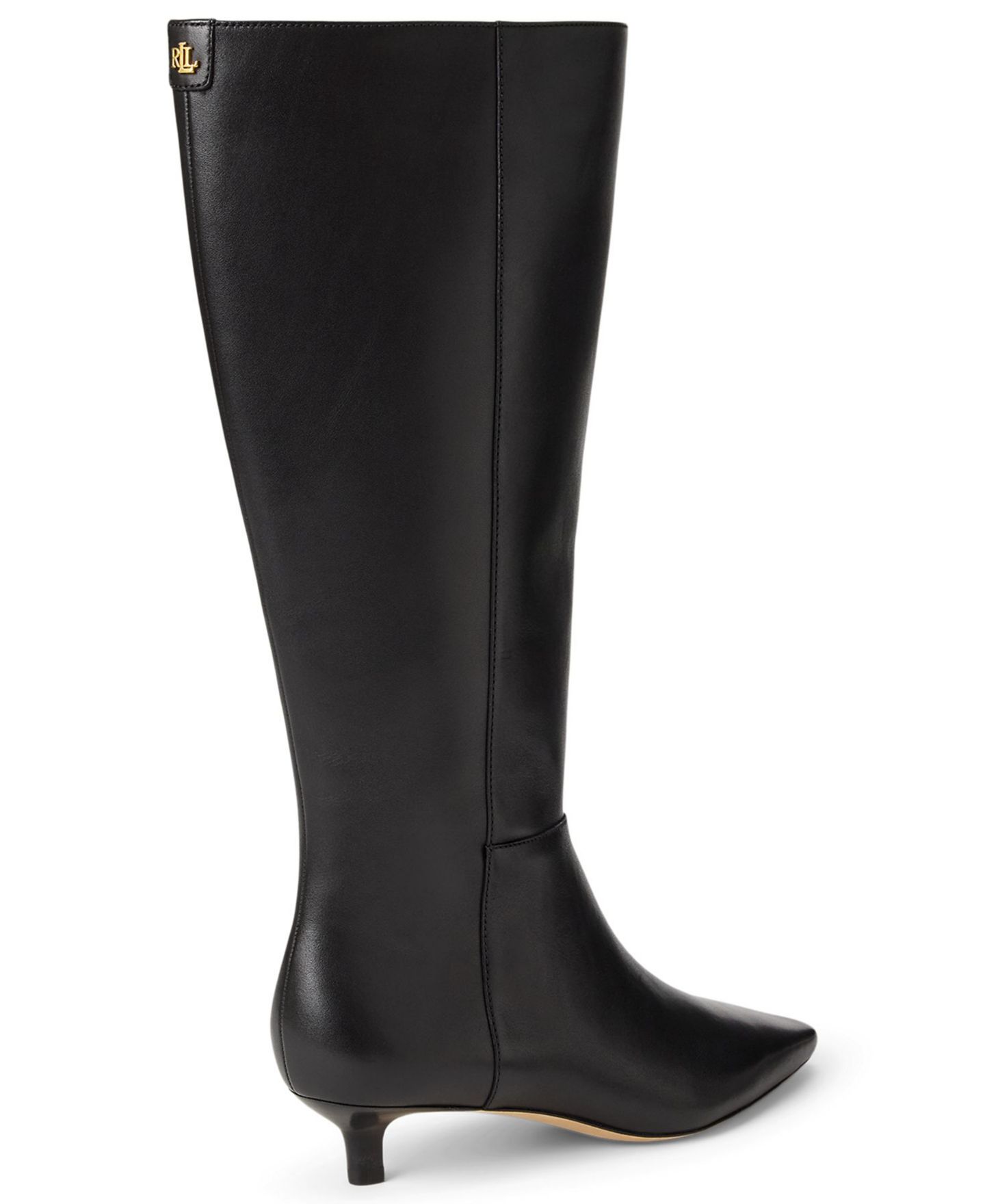 Женские ботинки Lauren Ralph Lauren Francesca Zipper Tall Boots, Regular & Wide Calf, цвет: Чёрный гладкий кожаный — фото 3