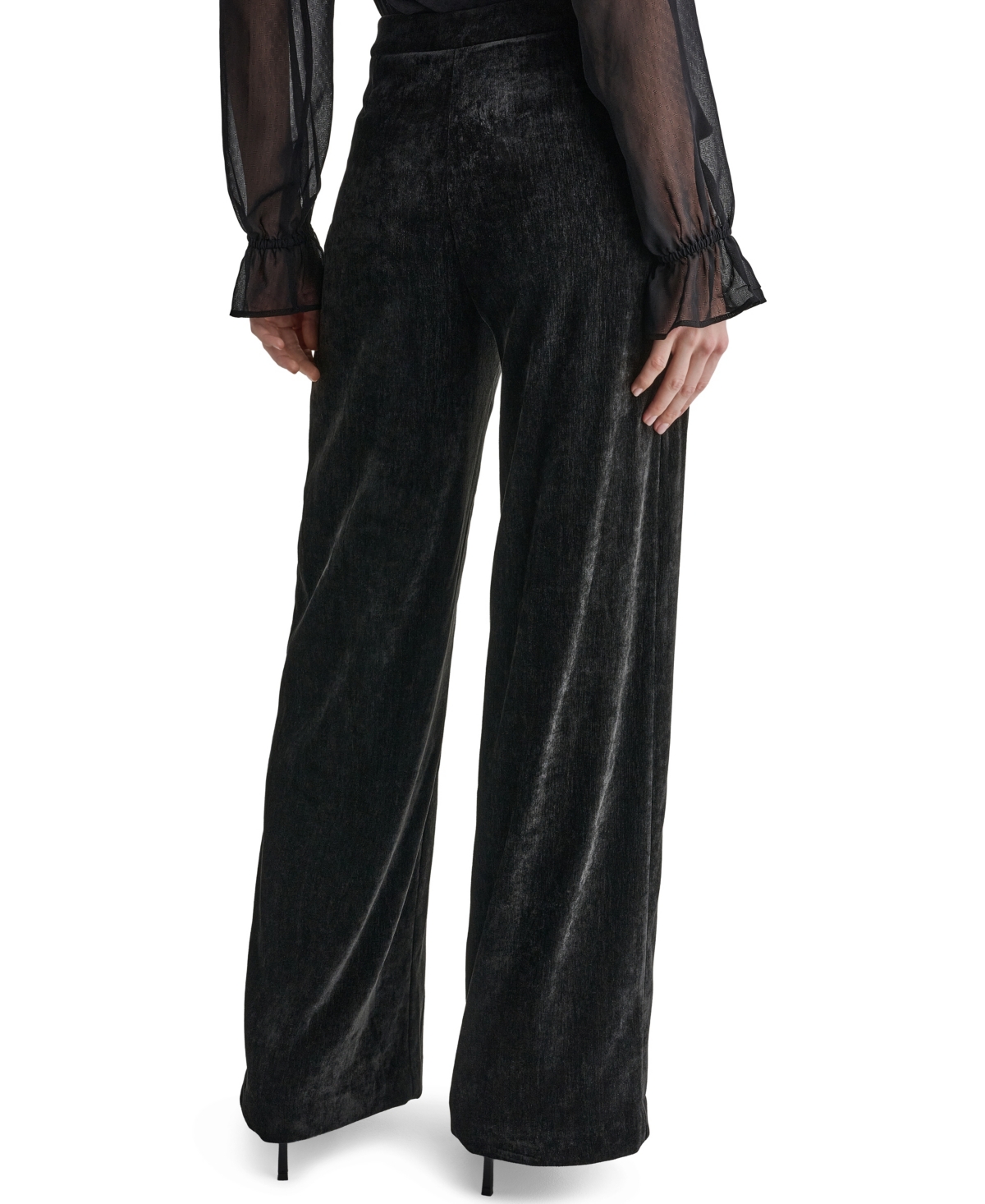 Bcbg Women's High-Rise Wide-Leg Velvet Pants