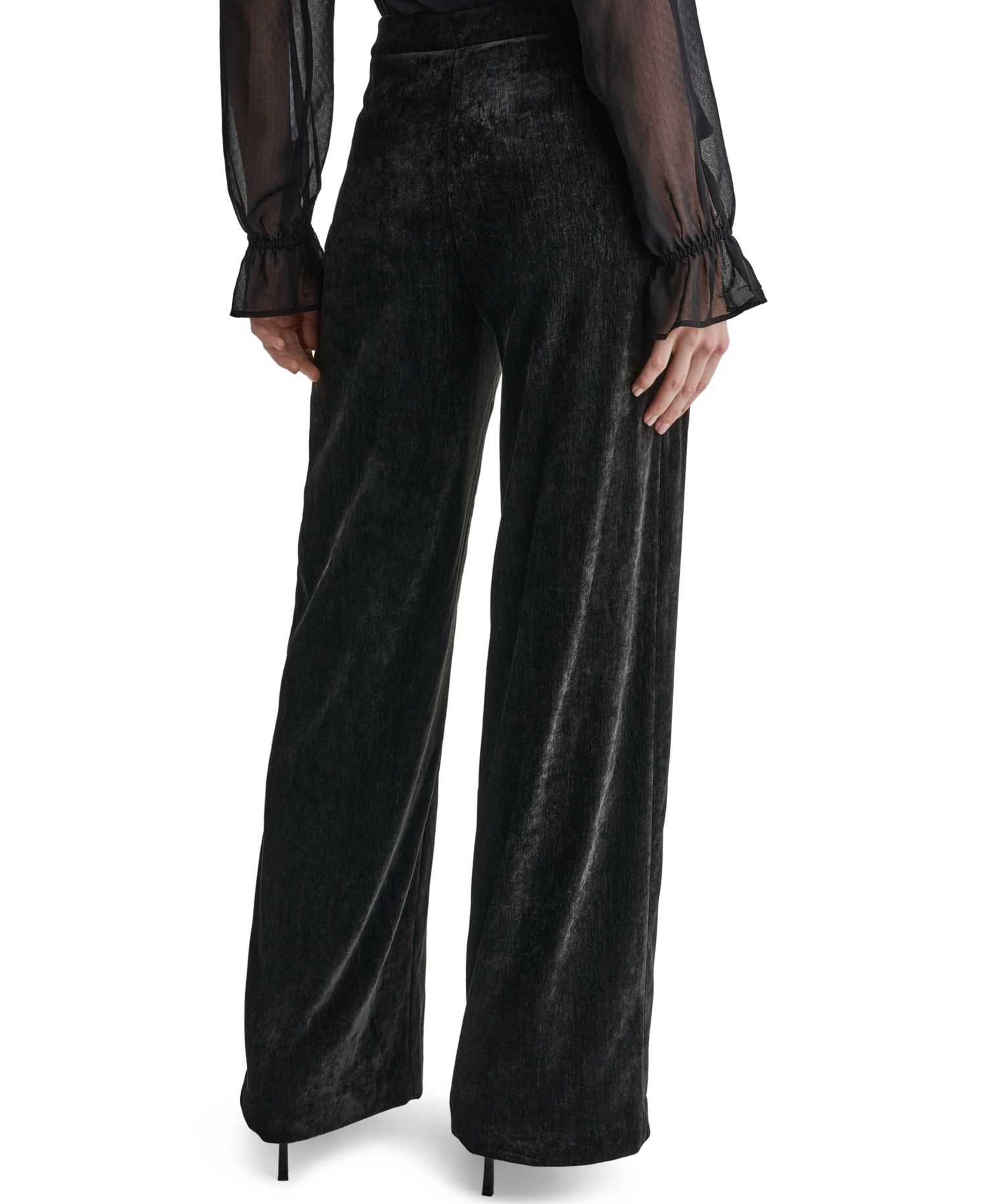 Women's High-Rise Wide-Leg Velvet Pants