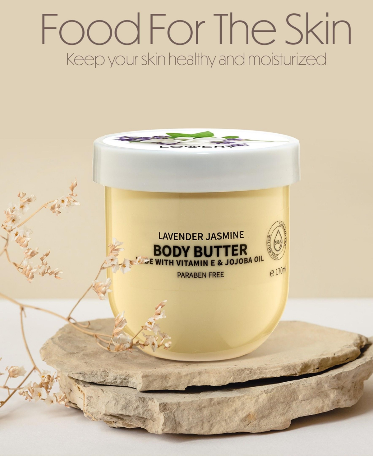 Lovery Lavender Jasmin Whipped Body Butter, 2-Pack Body Care Set