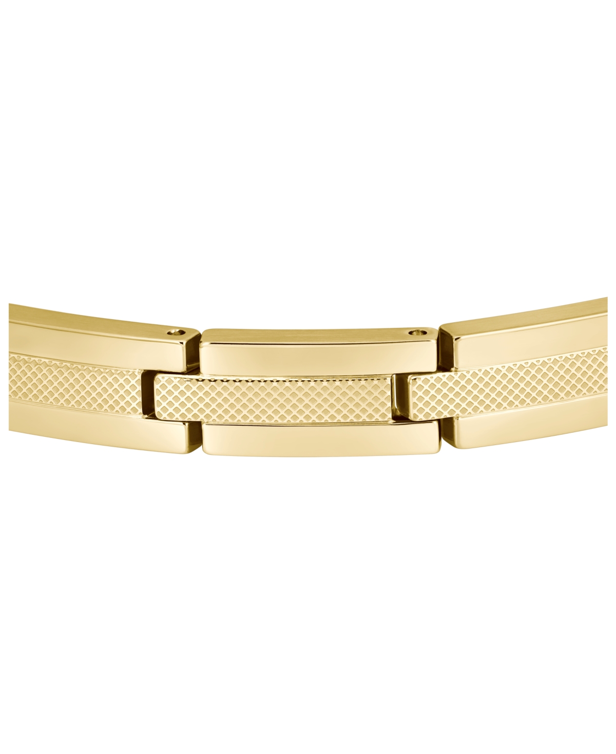 Lacoste Men's Stencil Gold-Tone Stainless Steel with Green Enamel Crocodile Bracelet