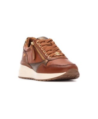 Carmela Collection Women's Leather Wedge Lace-Up Sneakers