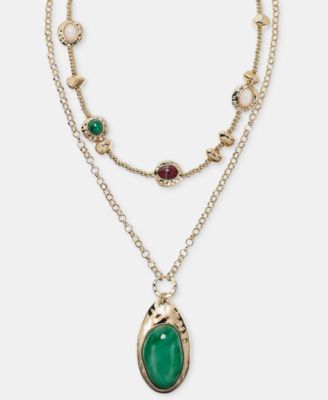 Women's Multi Strand Pendant Layered Necklace