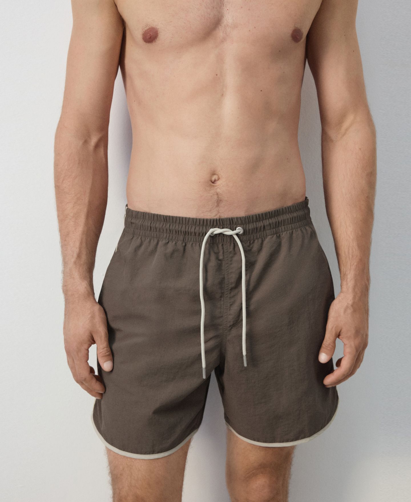 Плавки Inseam для мужчин — MANGO, цвет: Коричневый — фото 5