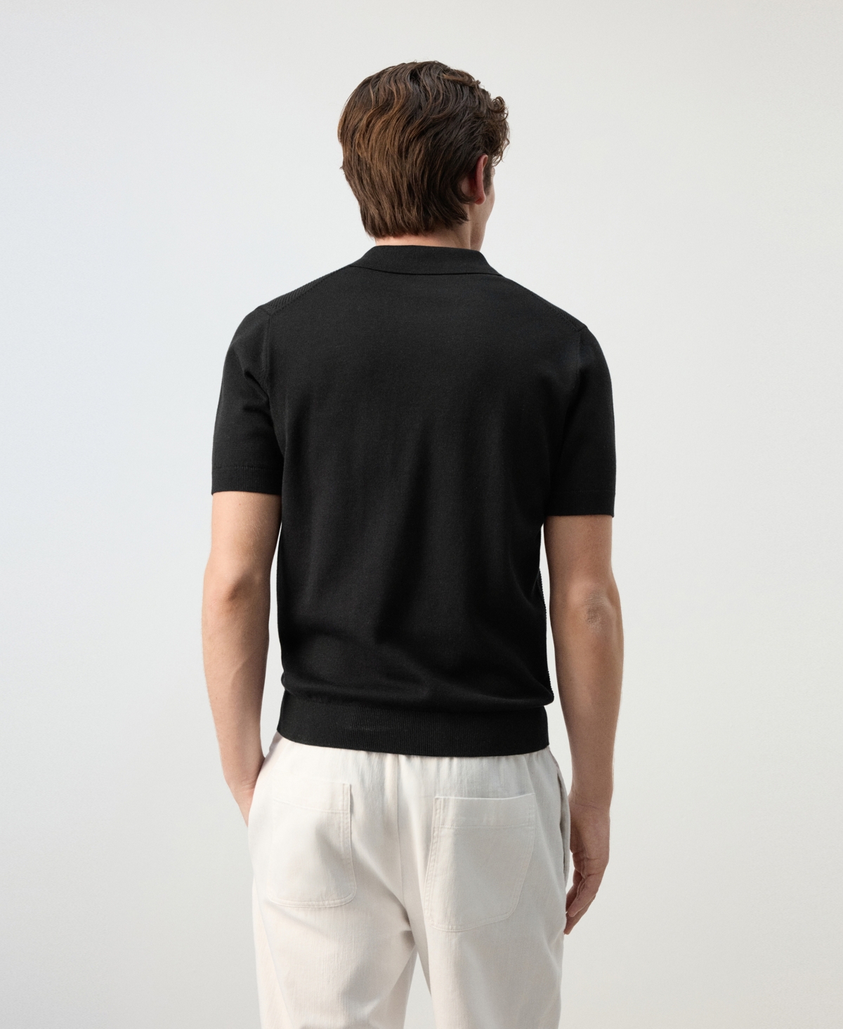 Mango Men's 100% Cotton Structured Knitted Polo shirt